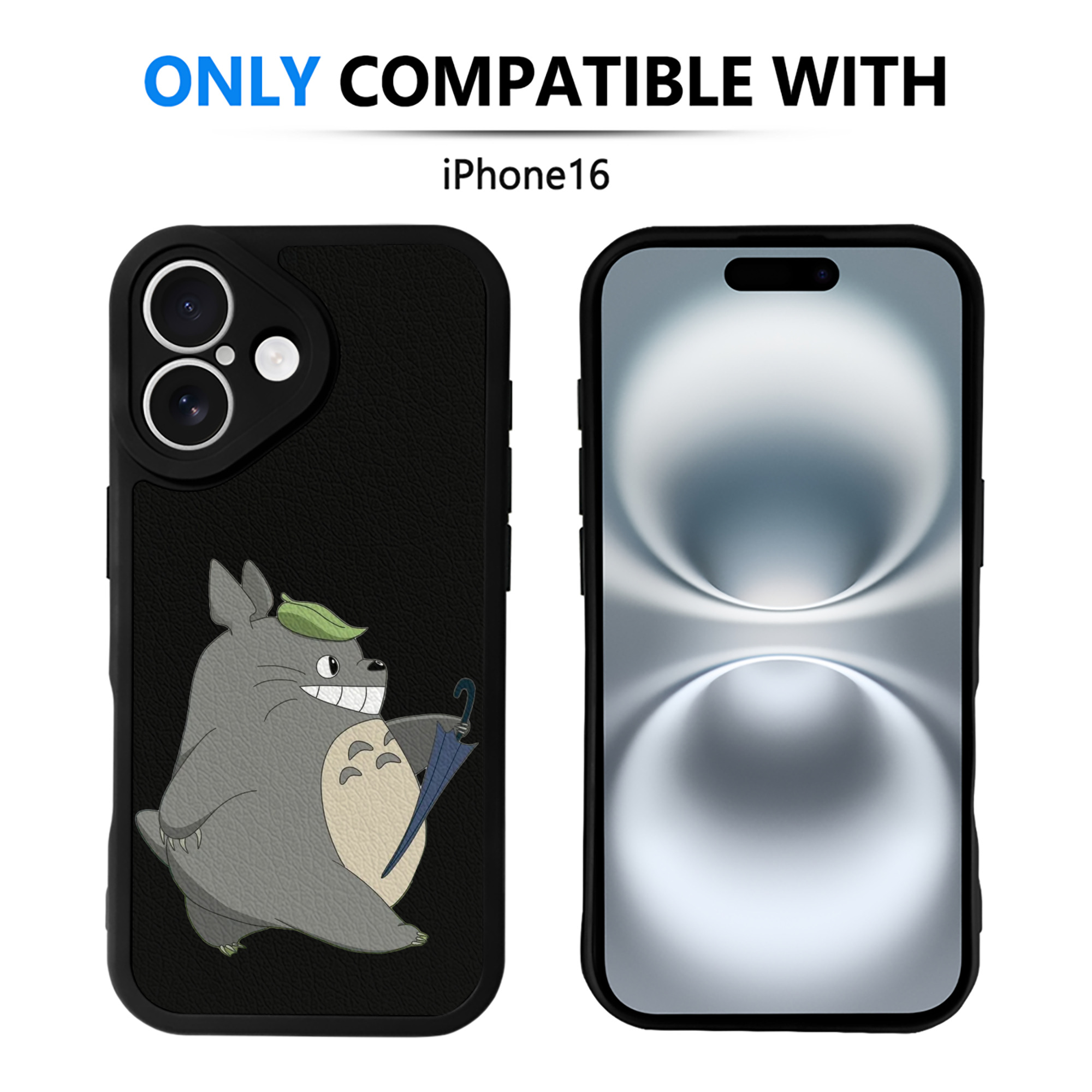 （画像用） となりのトトロ 草壁メイ 草壁サツキ My Neighbor Totoro Satsuki Kusakabe Mei Kusakabe 【iPhone 16シリーズ対応】シリコンスマホケース（レザー調） 材質：シリコン